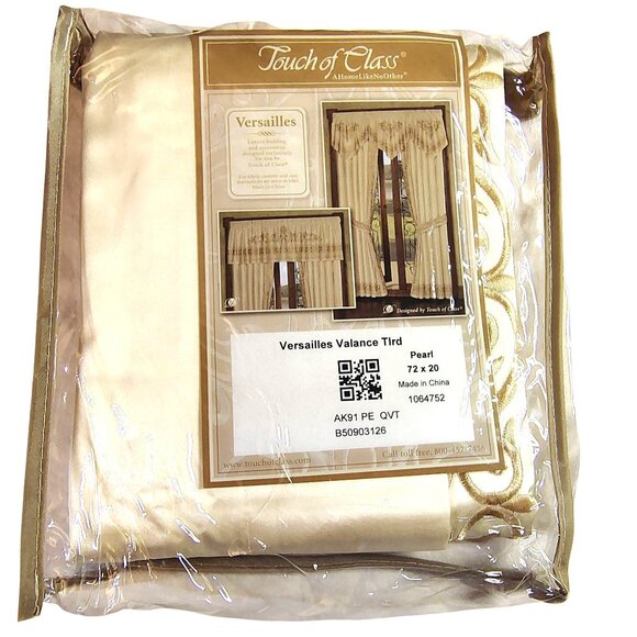Versailles Pearl Valance TIRD 72" X 20" By Touch Of Class Luxury Embroidered - Picture 1 of 9